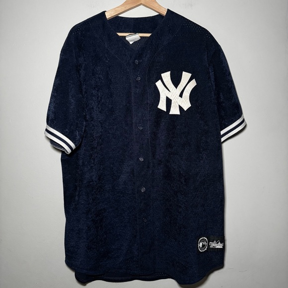 Vintage Majestic New York Yankees Jersey Size XL Made In USA velour Like